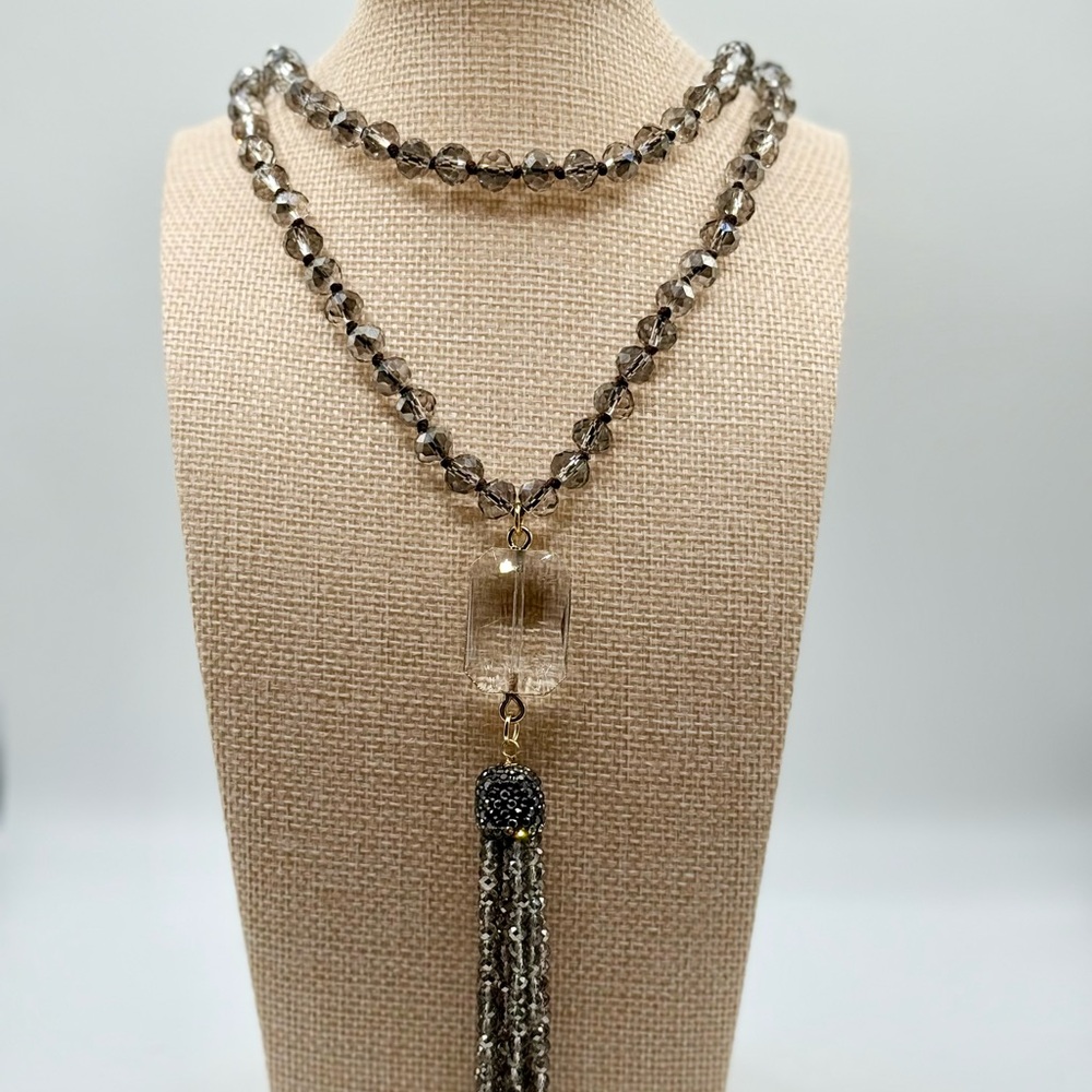Elegant Smoky Quartz Beaded Necklace